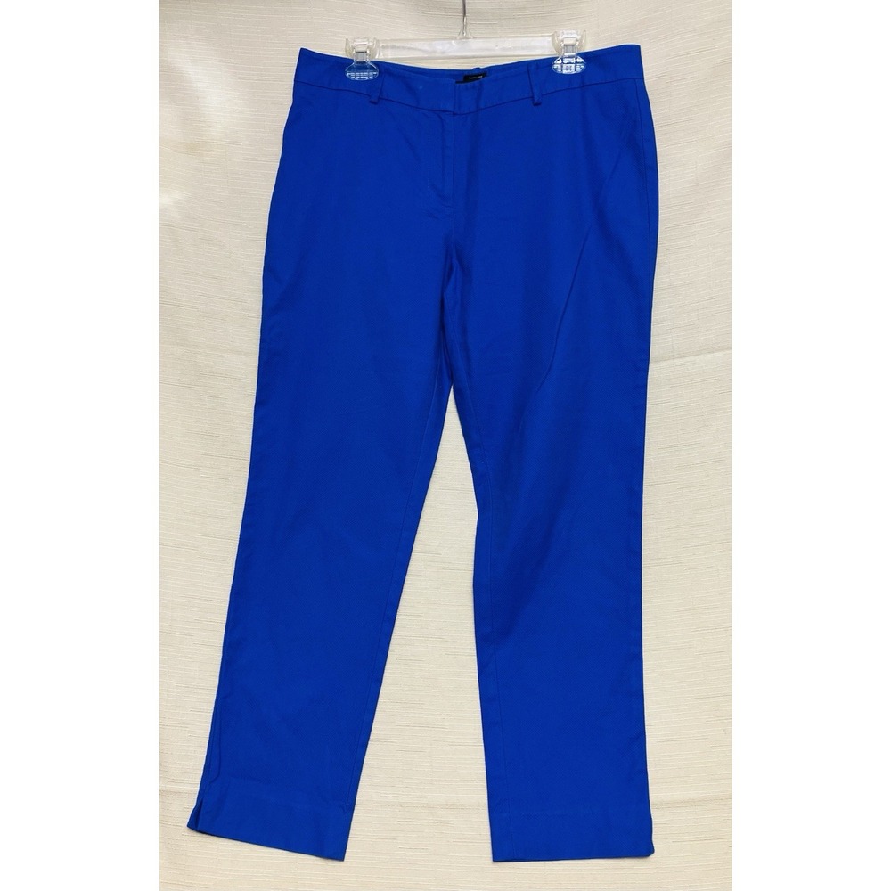 Talbots Hampshire Ankle Pants Womens 10 Blue Excellent Textured Straight Leg